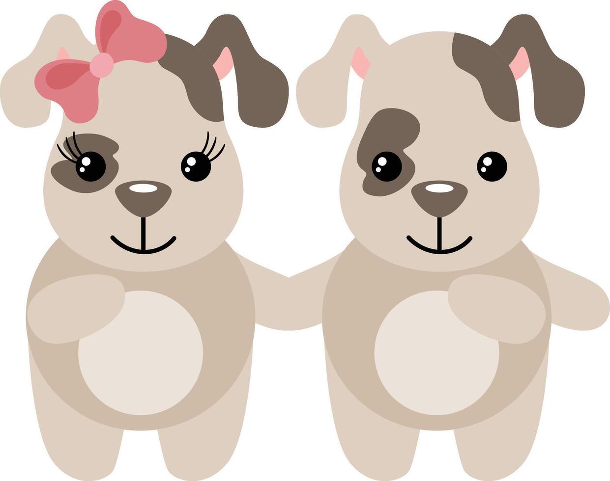 Cute and frinedly couple of dog vector
