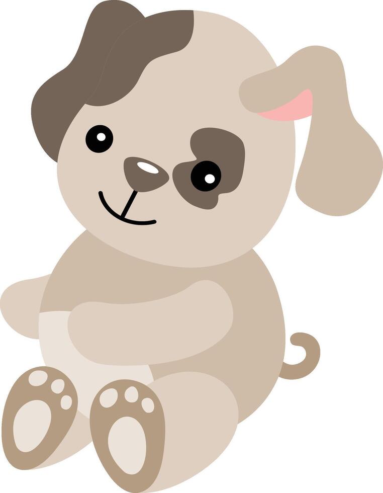 Friendly puppy sitting isolated on white vector