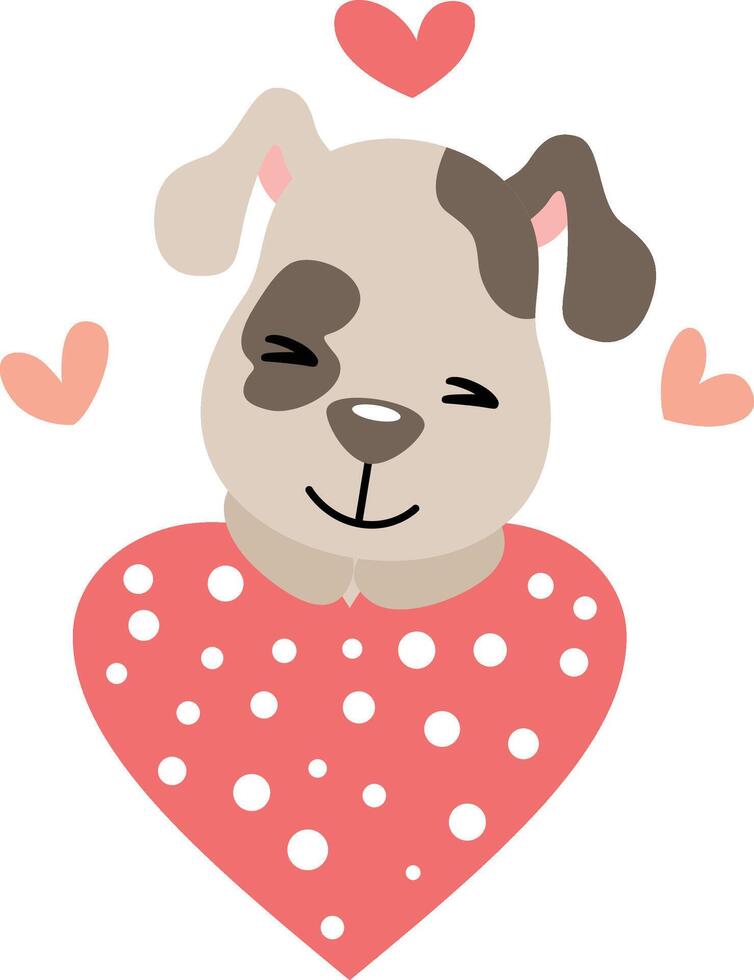 Adorable happy puppy with heart vector