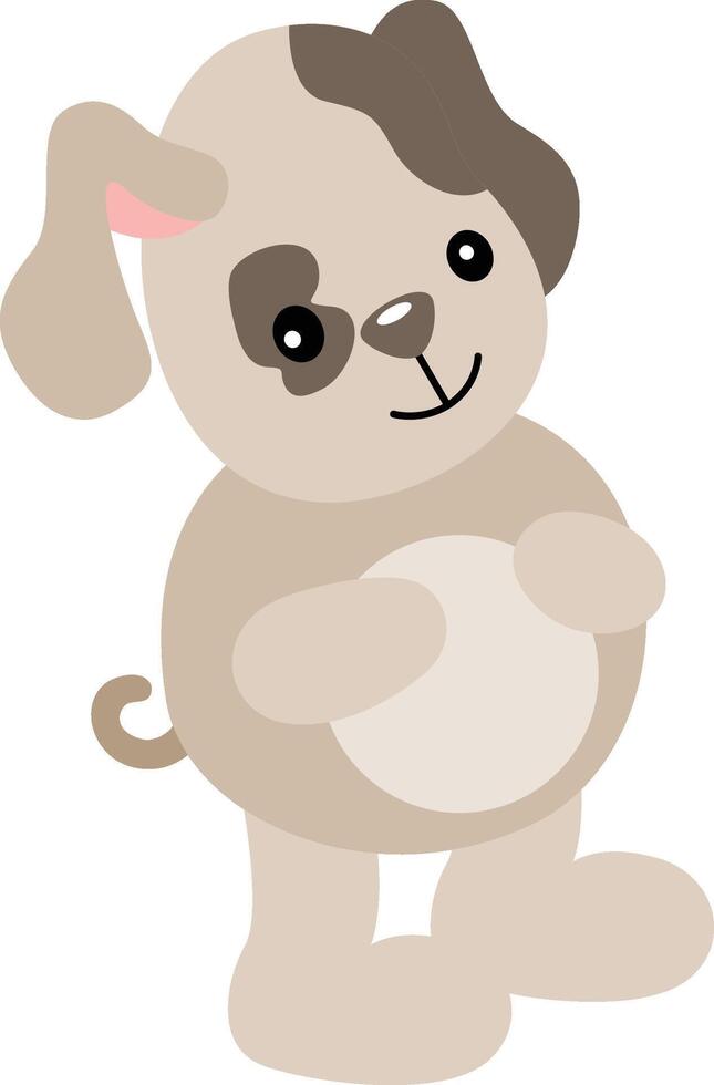 Cute puppy standing isolated on white vector