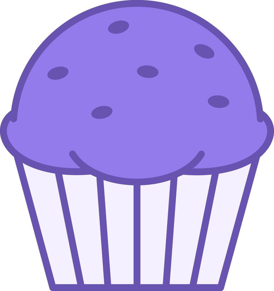 Muffin Color Icon. Illustration. Sweet Pastry, Tasty Food. Fast Food Concept vector