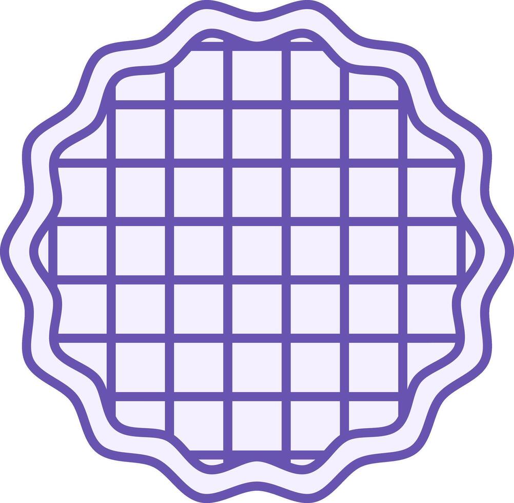 Colored Waffle Icon. Illustration. Thin Dry Cookie with Print on the Surface. Sweet Pastry, Dessert. Fast Food Concept vector