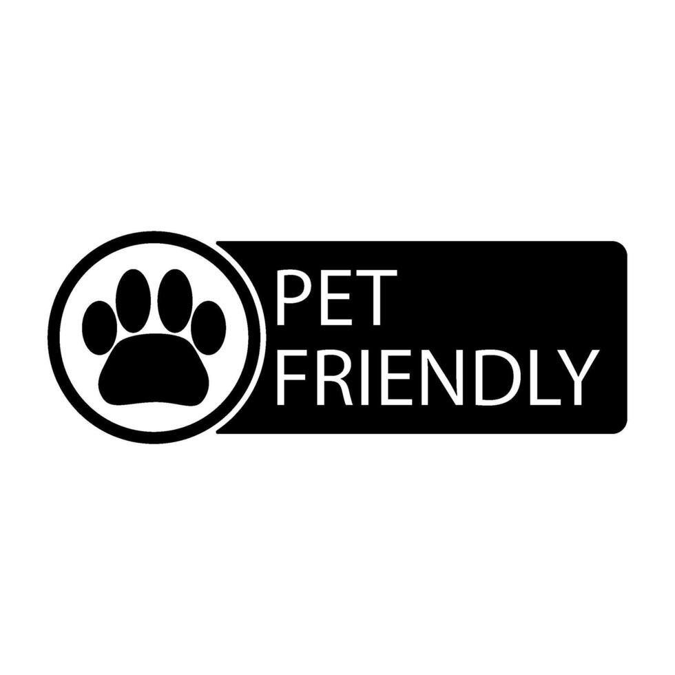 Pet friendly emblem for supermarket cafe or restaurant, service icon, logo design, illustration, graphic pet-friendly welcome vector