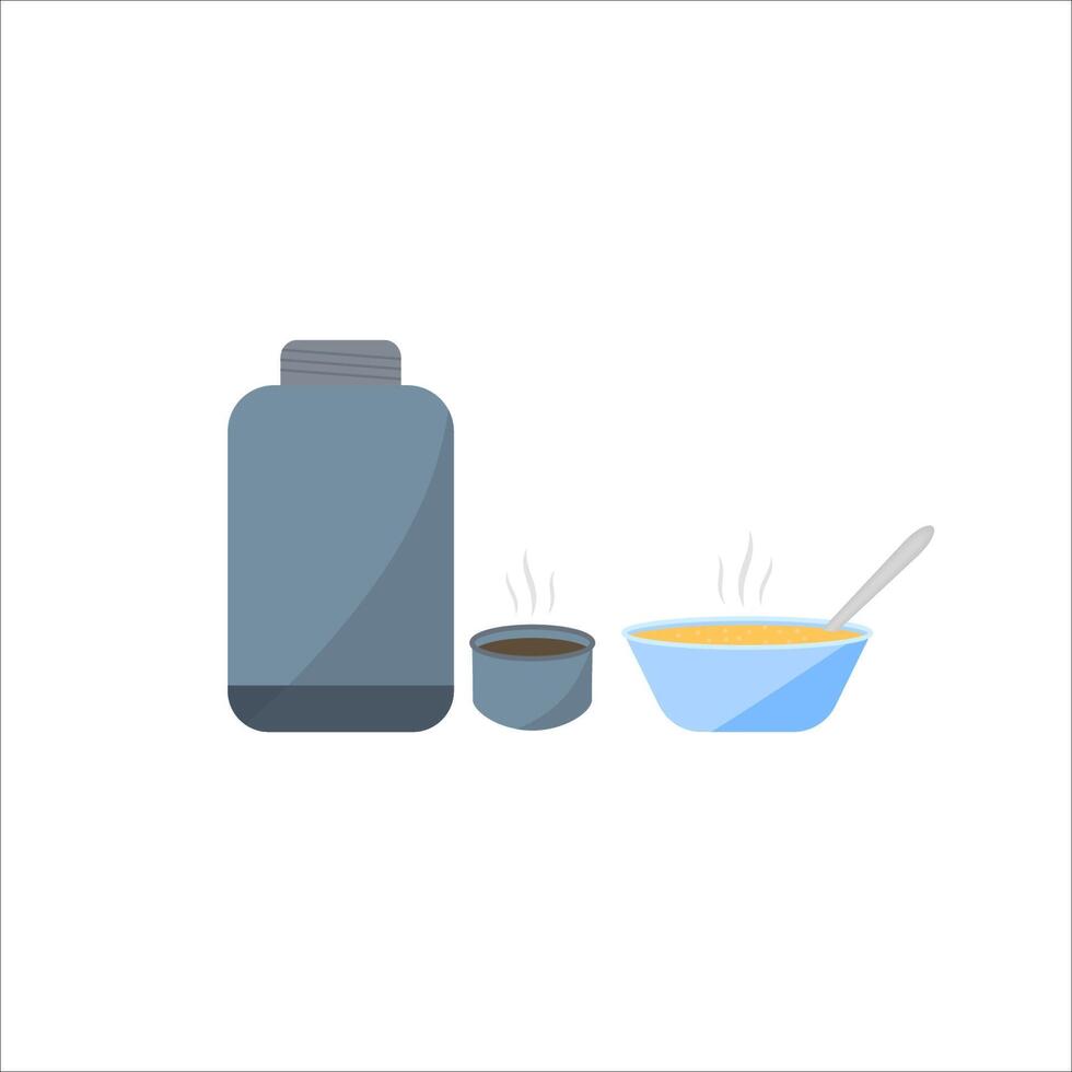 A bottle of protein powder and a bowl of cereal vector