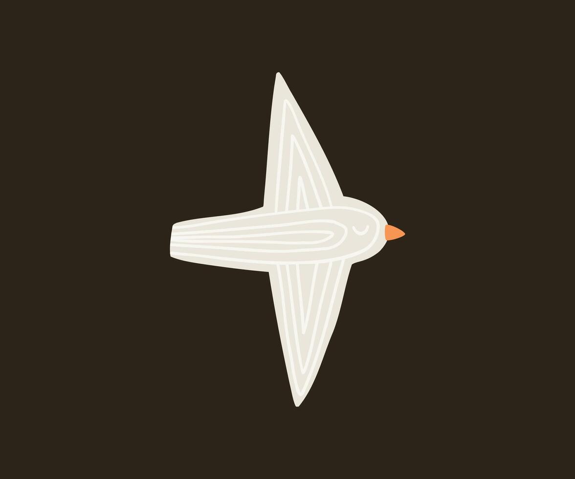 Bird in flat style. Hand drawn illustration. vector