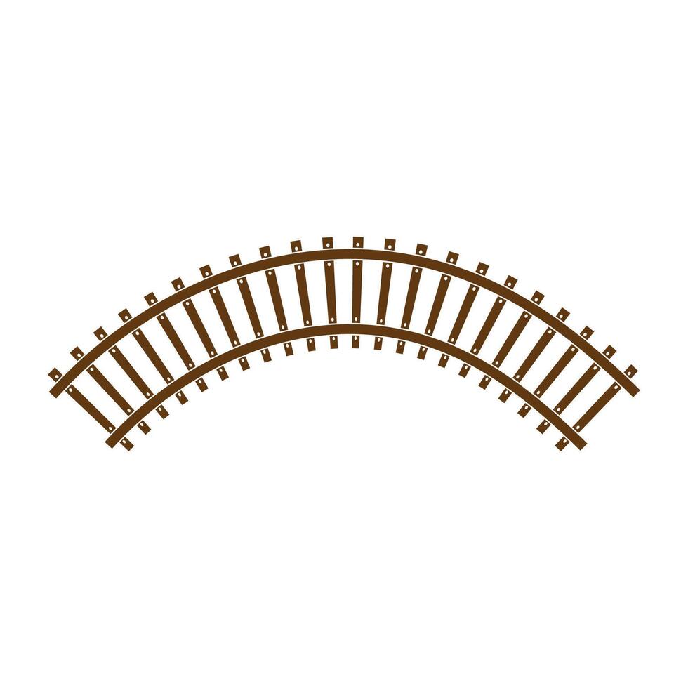 Railway track curve illustration vector