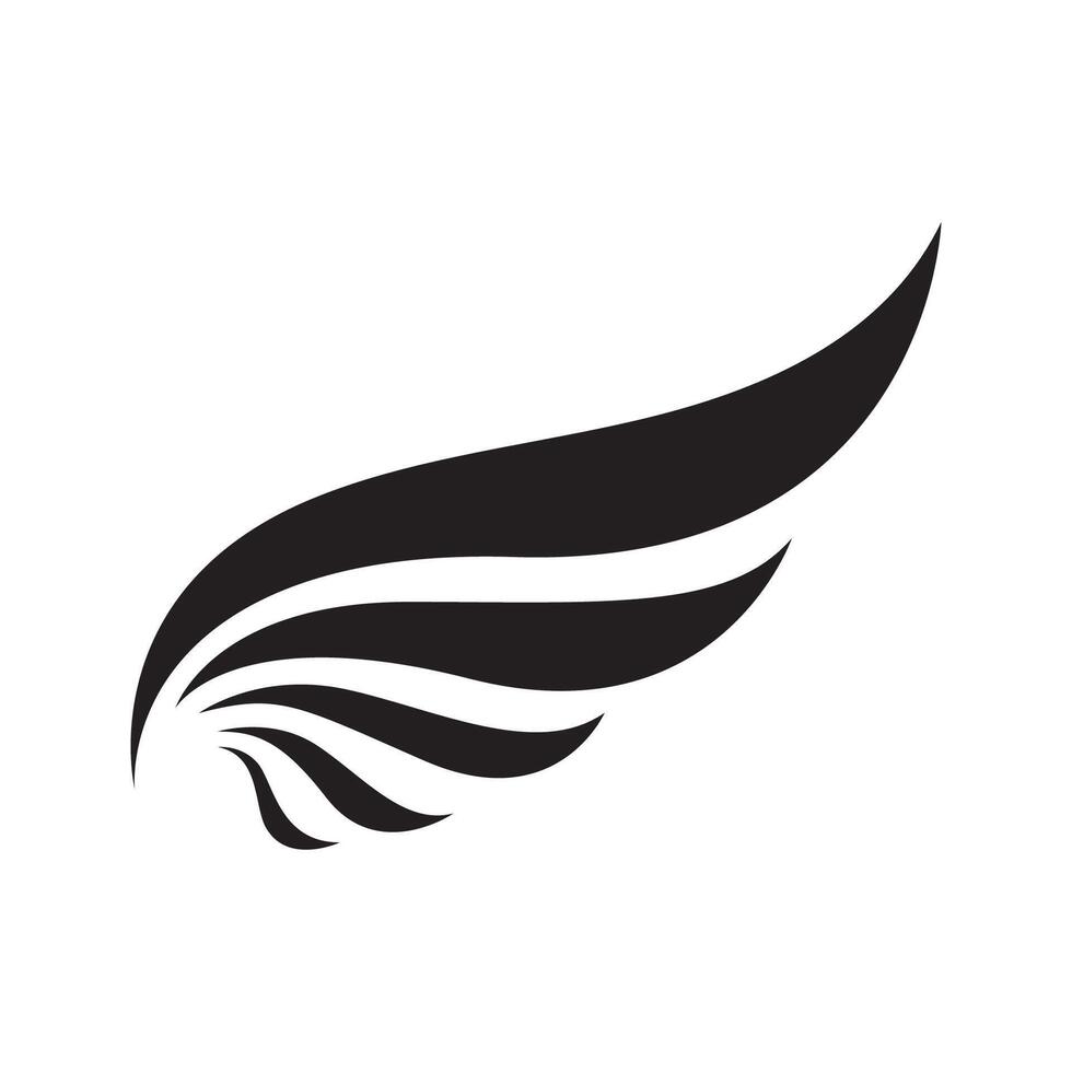 A black and white wing logo vector