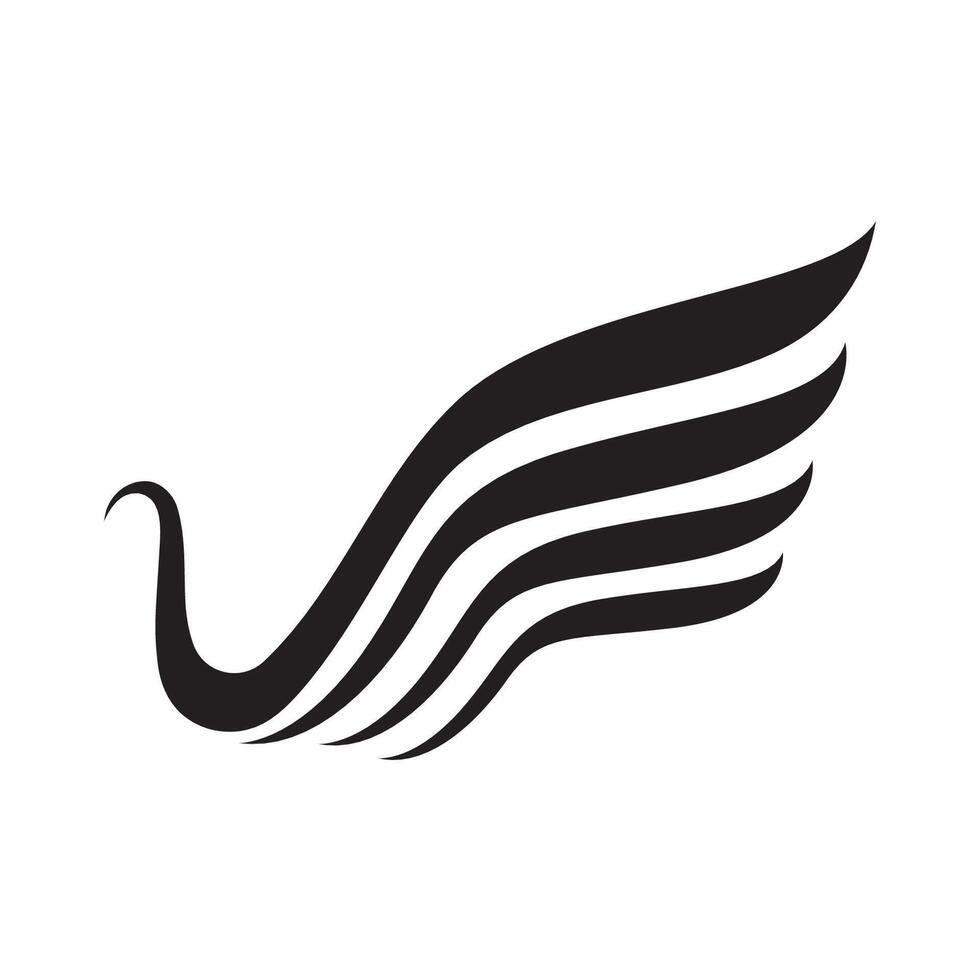 A black and white logo of a swan vector
