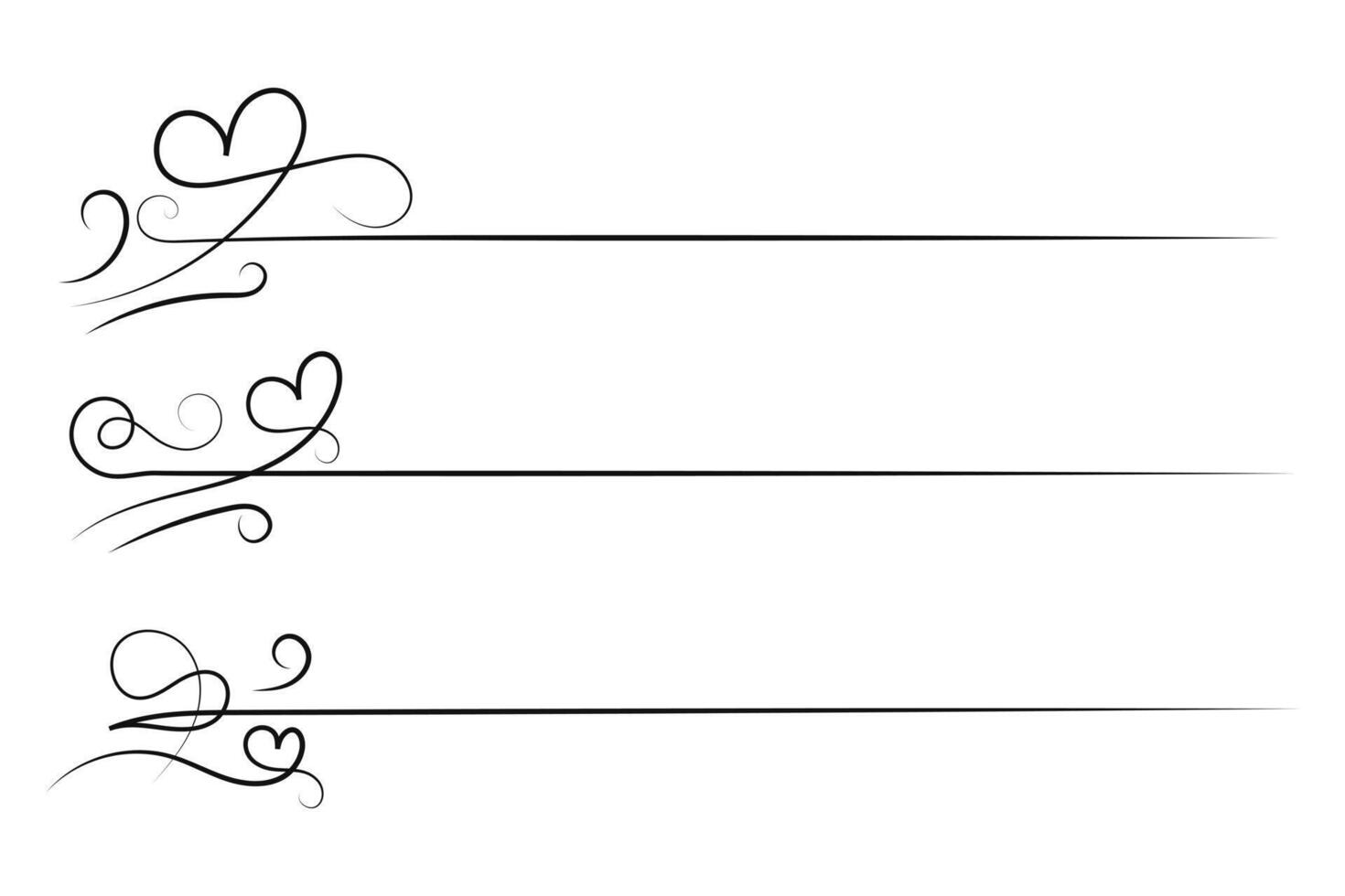 Three lines with hearts on them vector