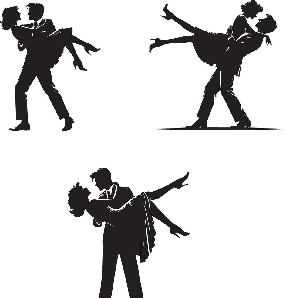 lovers couple silhouette vector