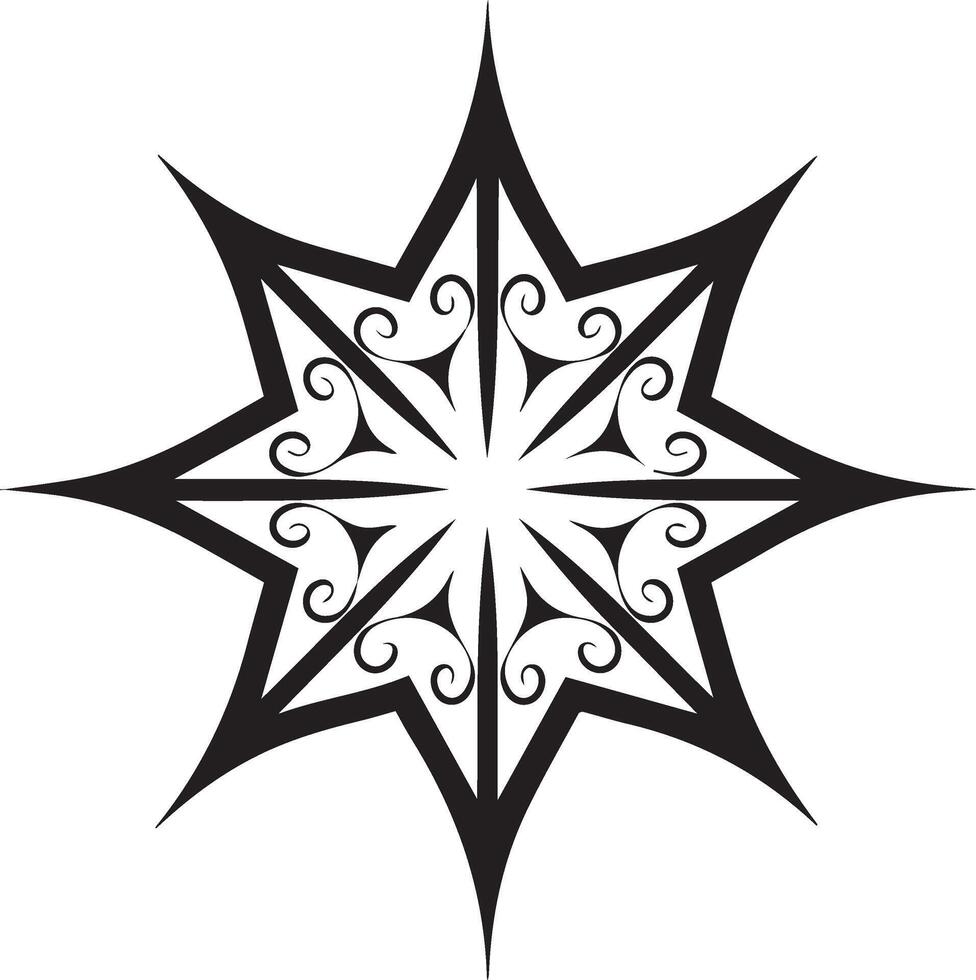 A silhouette of a Christmas star ornament vector