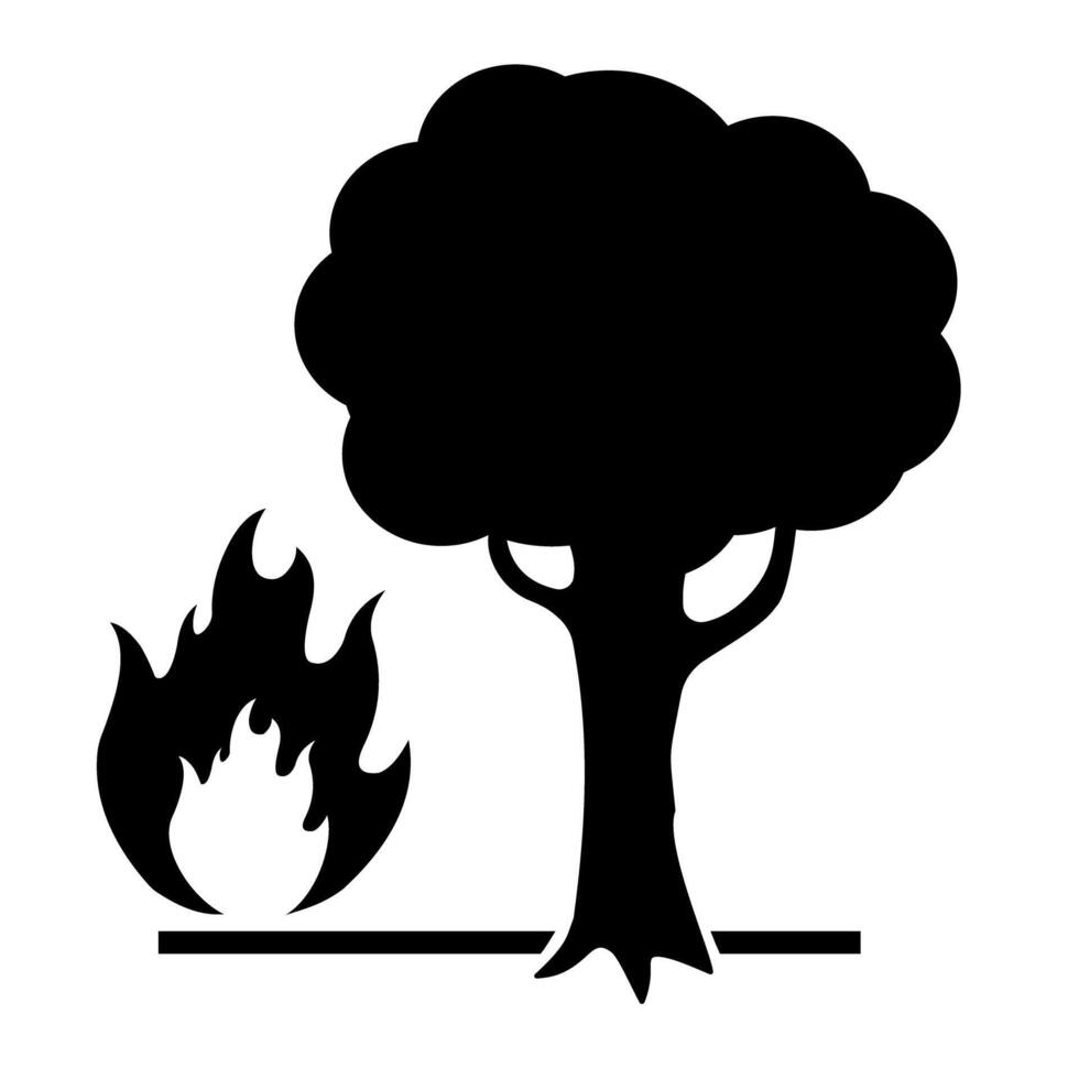 Forest Fire Climate Change Icon Illustration vector