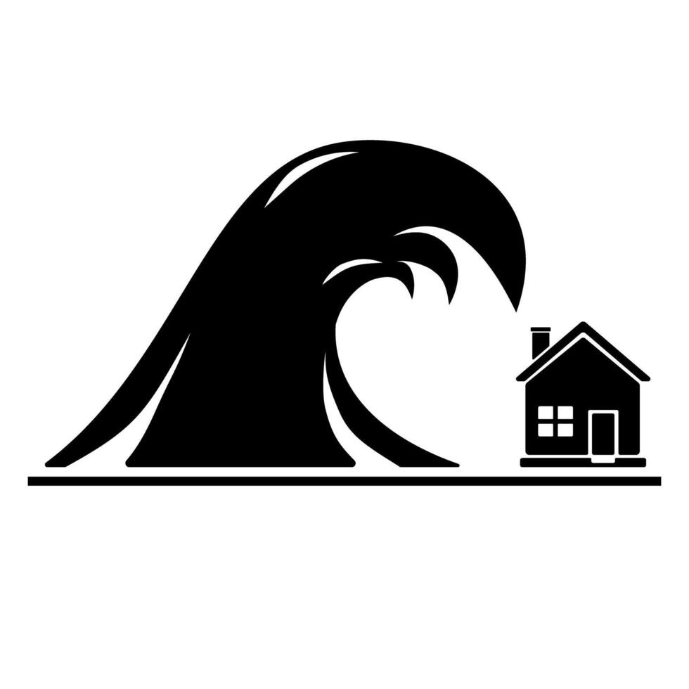 Flood Wave Icon Illustration vector