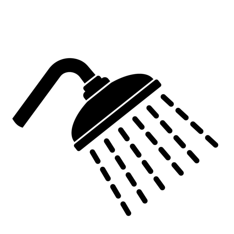 Shower Black Illustration Icon vector