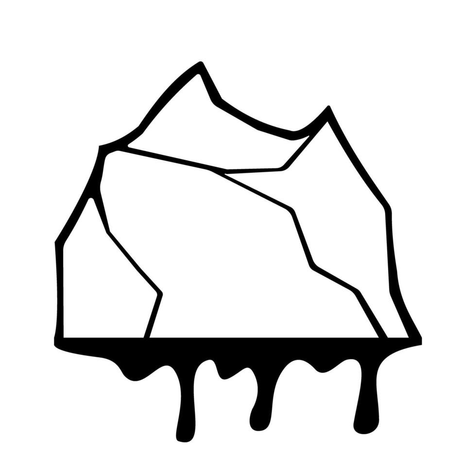 Ice Glacier Melting Icon Illustration vector