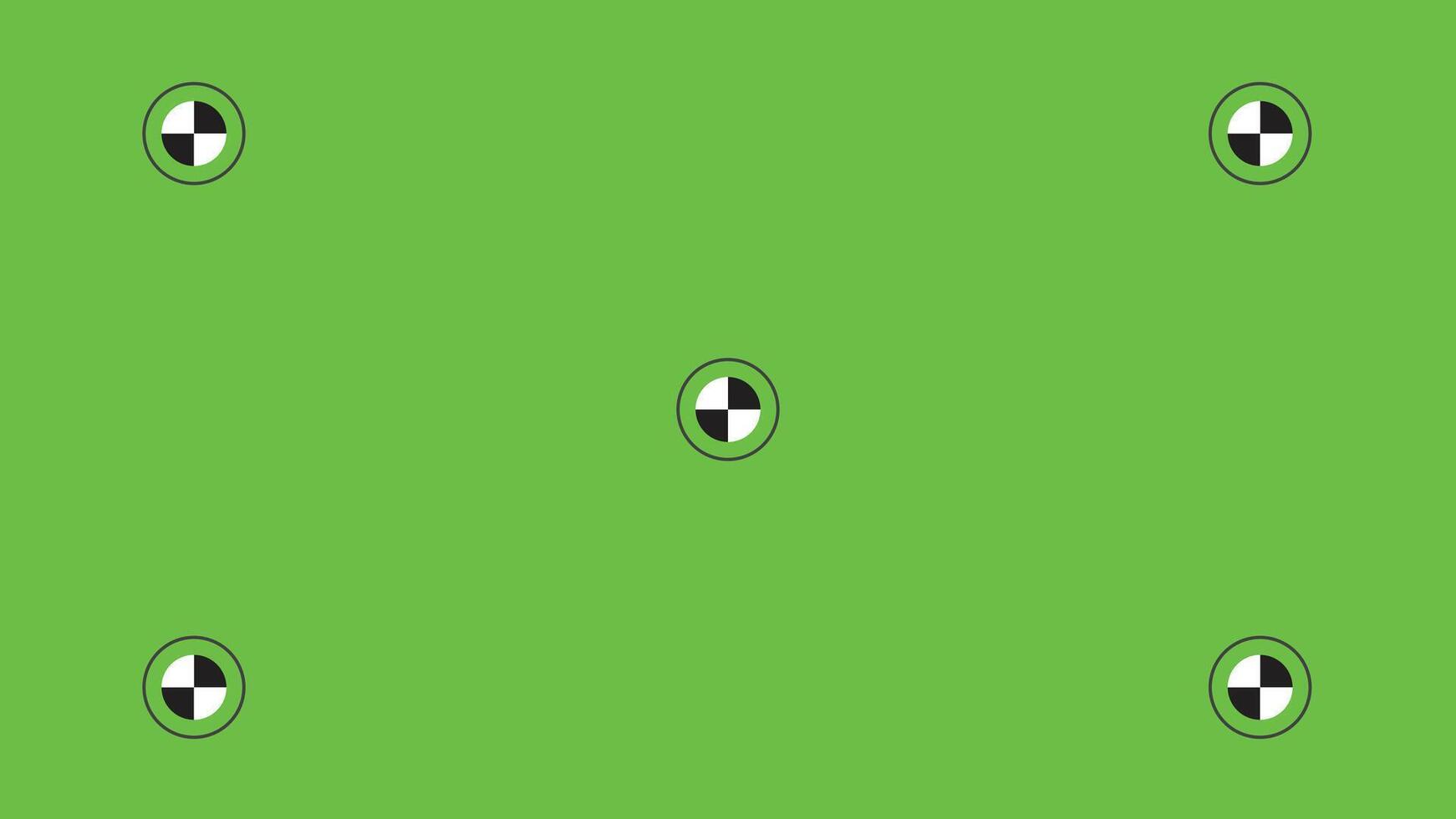 Green screen background template, VFX motion tracking markers. vector