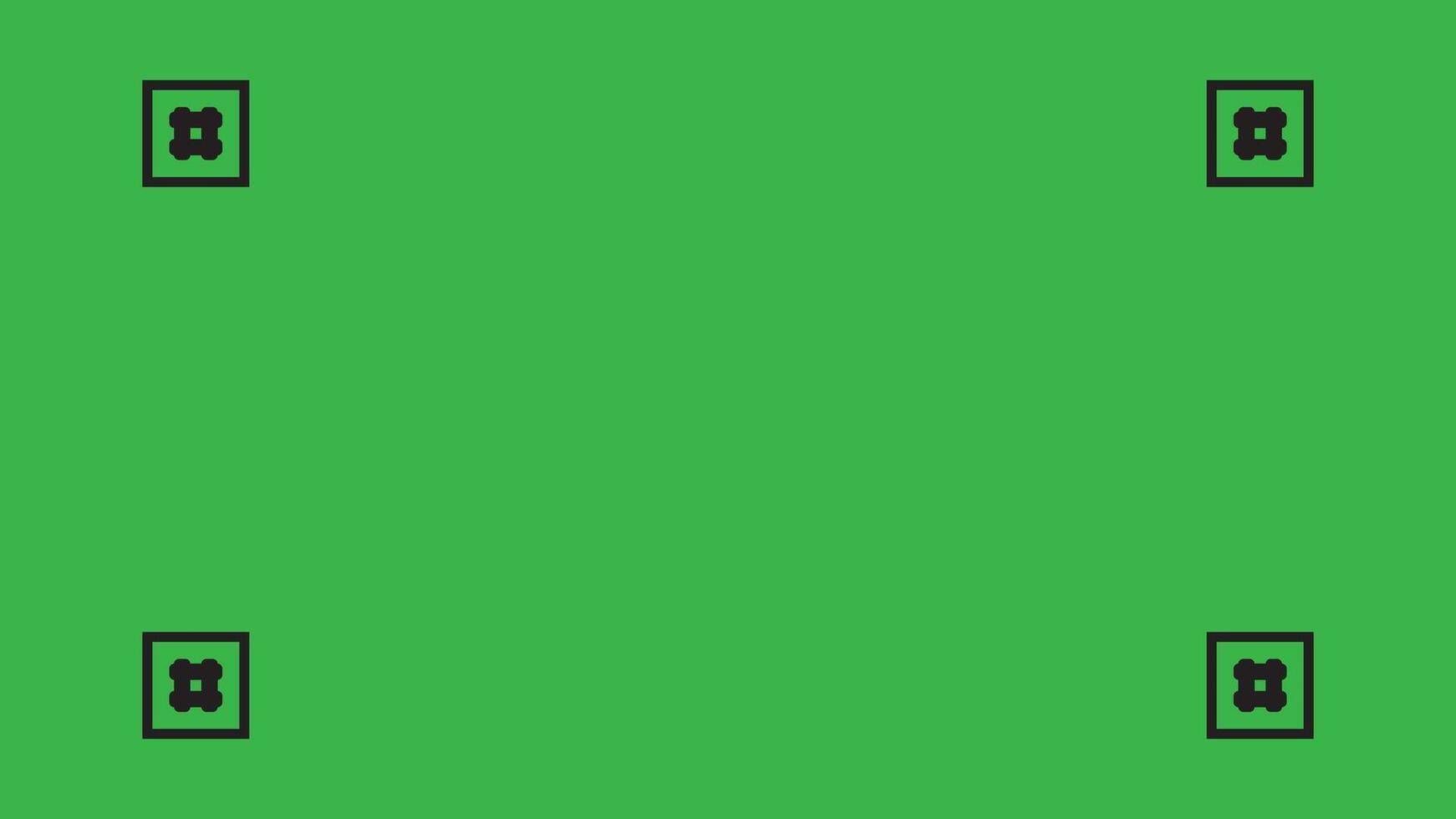 Green screen background, VFX motion tracking markers horizontal mode.. vector