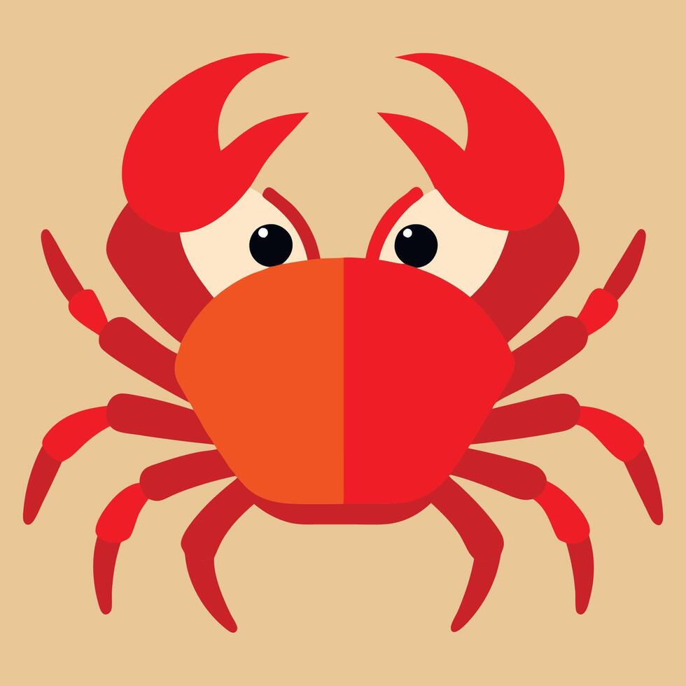 A crab icon on a beige background vector