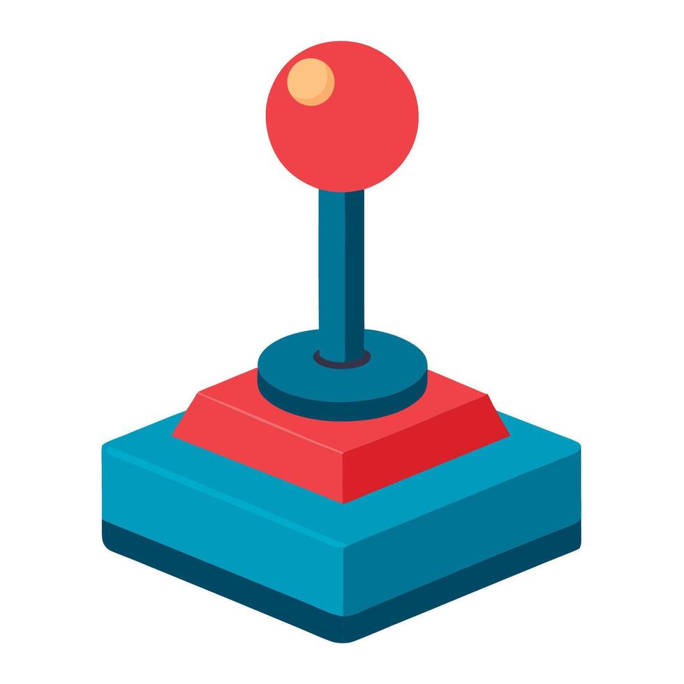 An old arcade joystick on a white background vector
