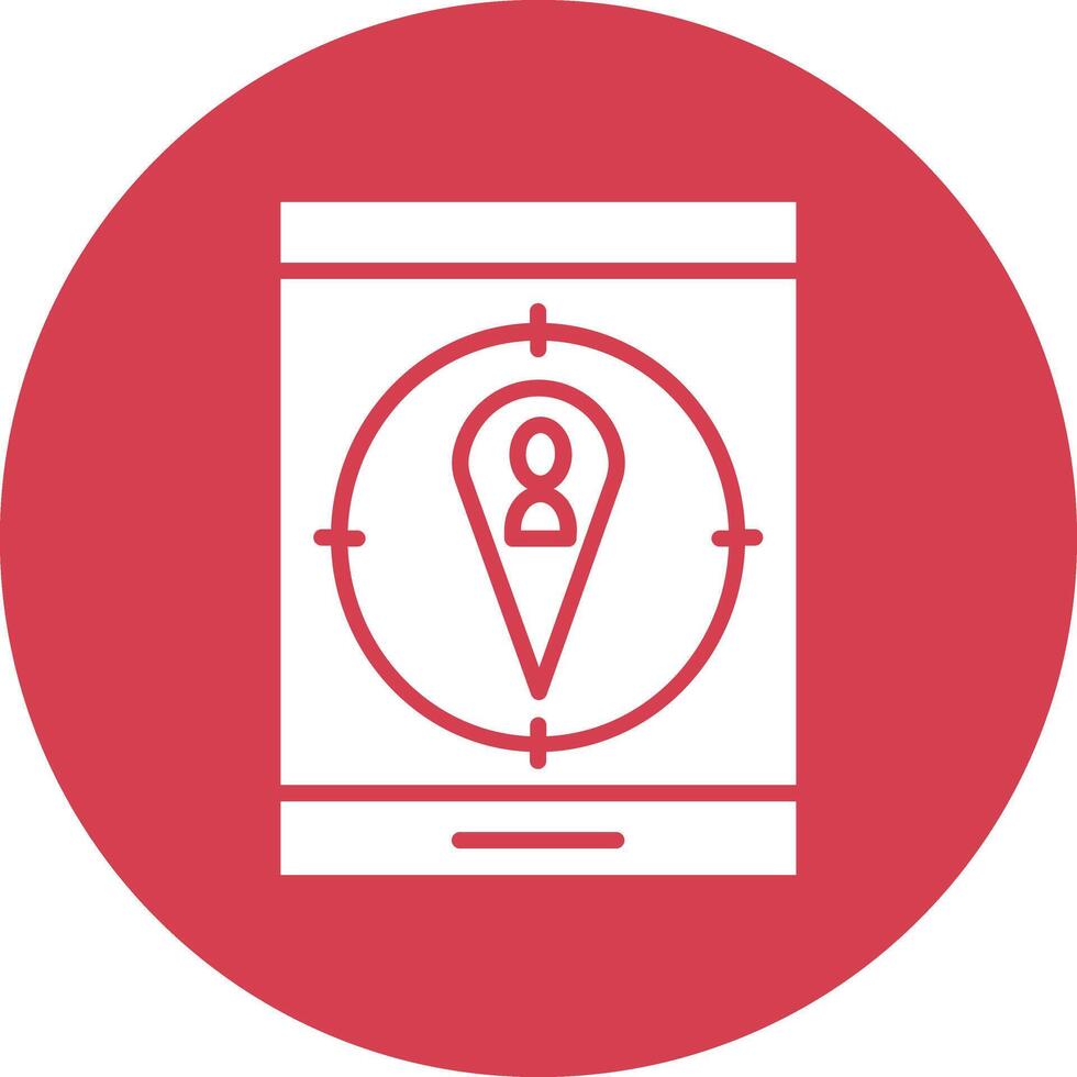 A red circle with a map icon on it vector