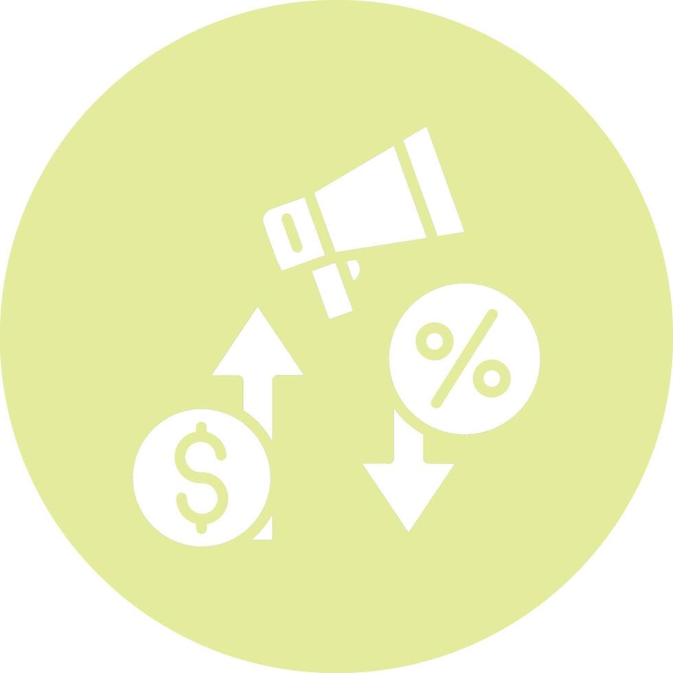 A green circle with a dollar sign and a megaphone vector