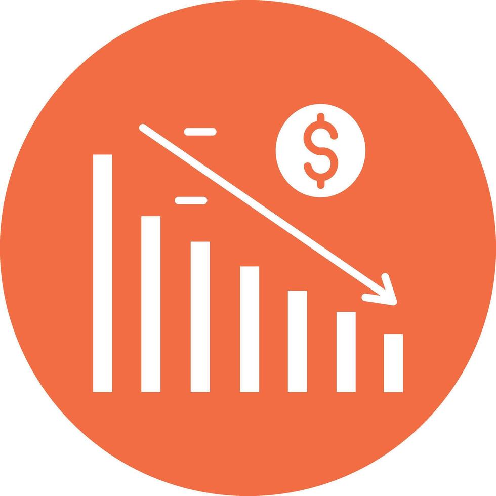 Decline Diagram Illustration Icon vector