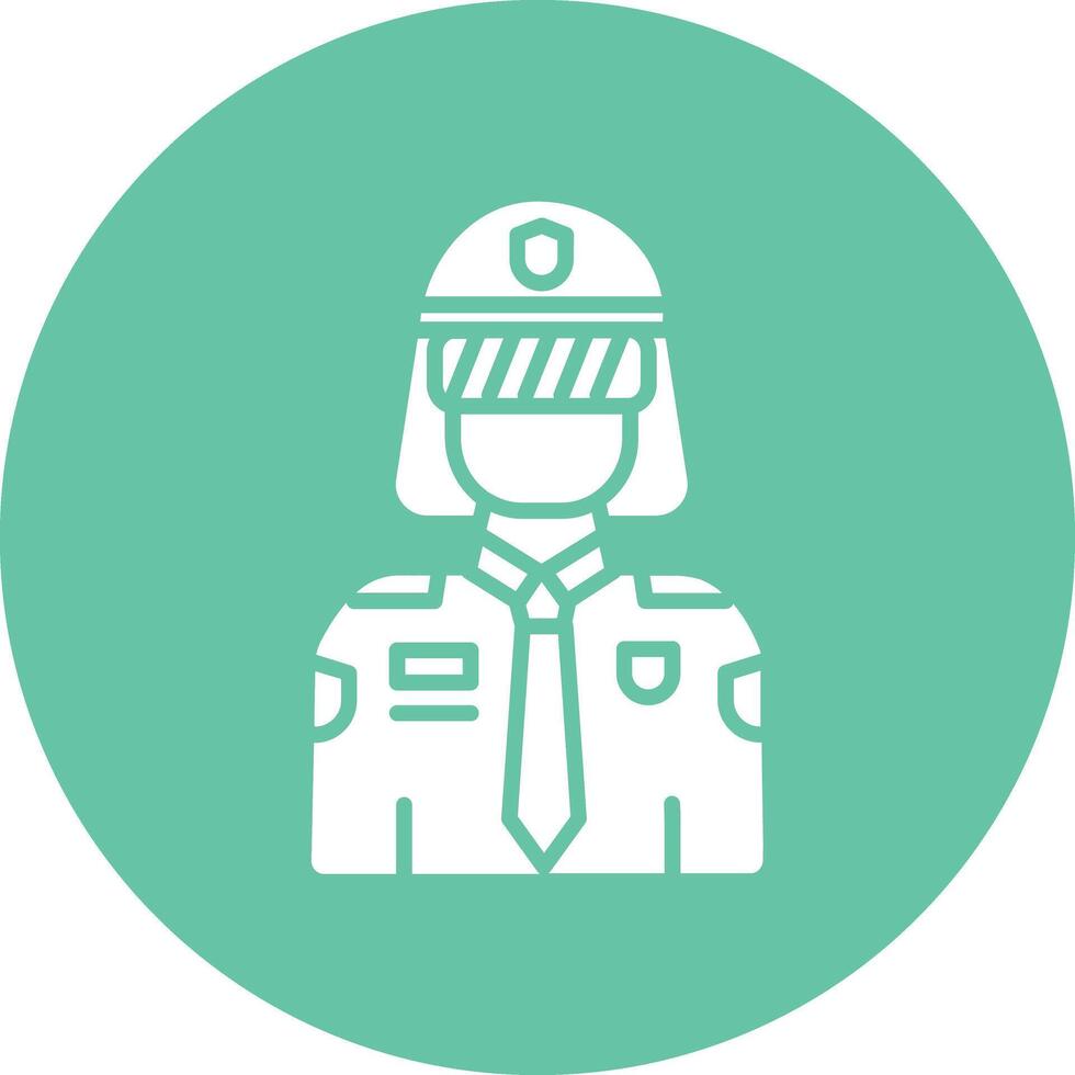 Lady Police Illustration Icon vector