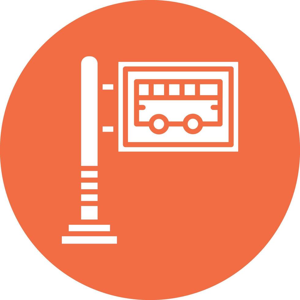 Bus Stop Illustration Icon vector
