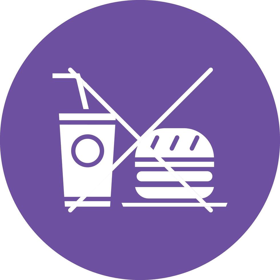 No Fast Food Illustration Icon vector