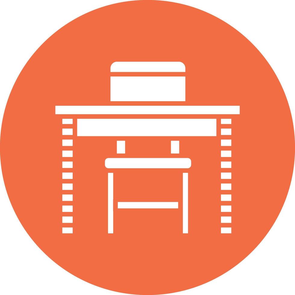 School Desk Illustration Icon vector
