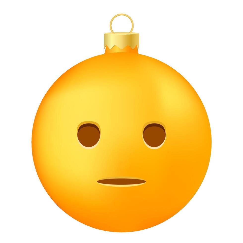 Emoji Christmas tree ball or toy with yawning face vector
