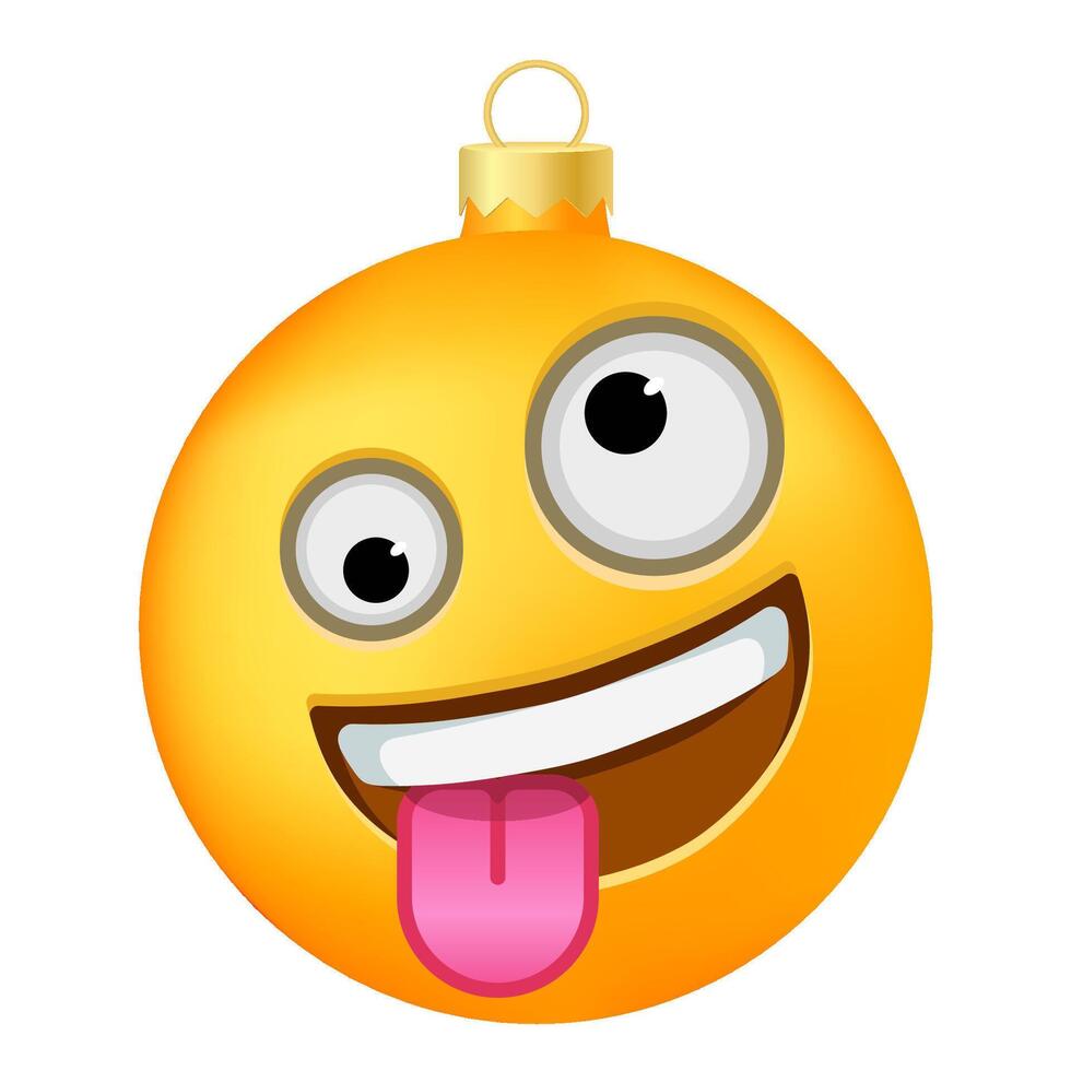 Emoji Christmas tree ball or toy with one large and one small eye vector