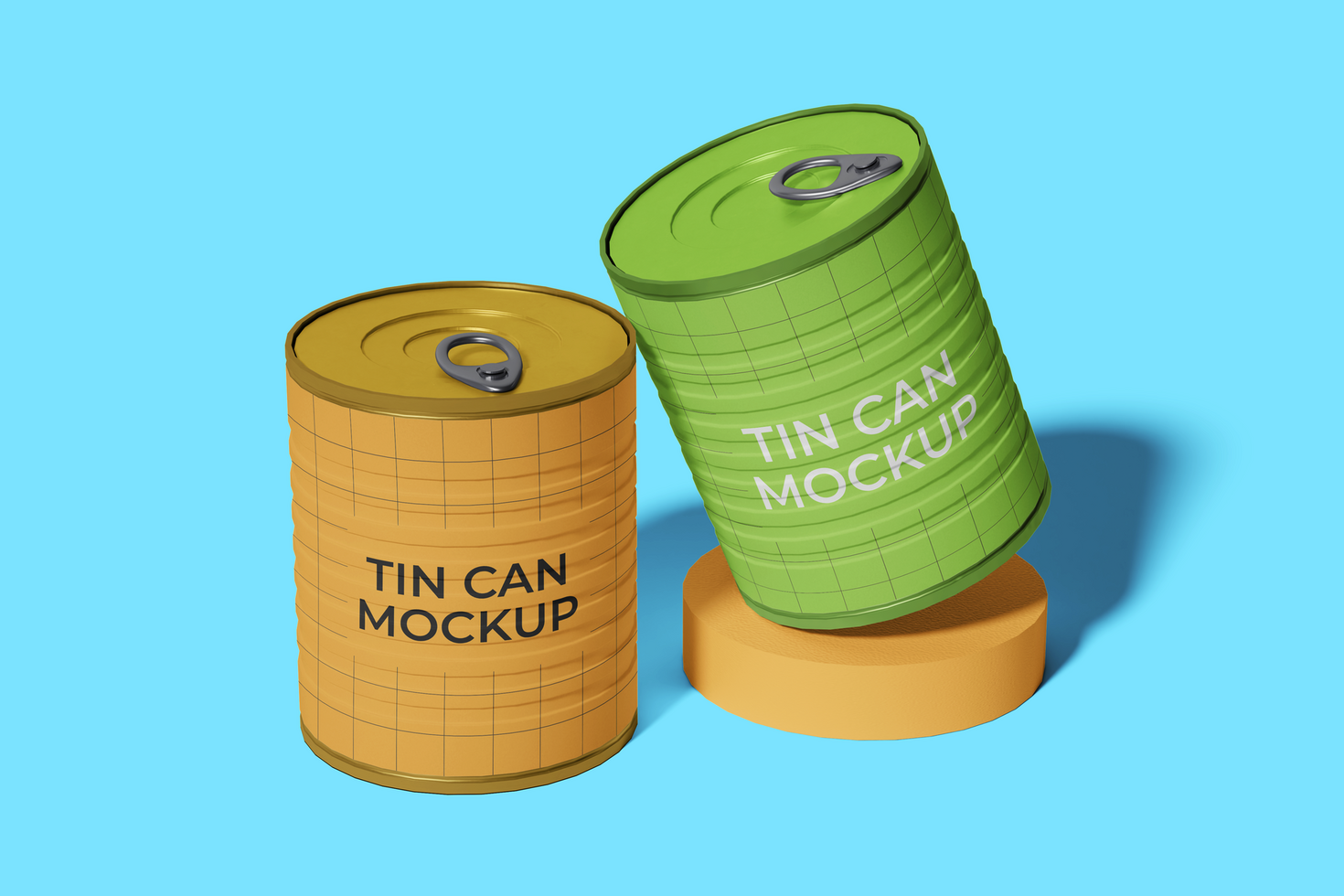 Metal Food Can Packaging Mockup psd