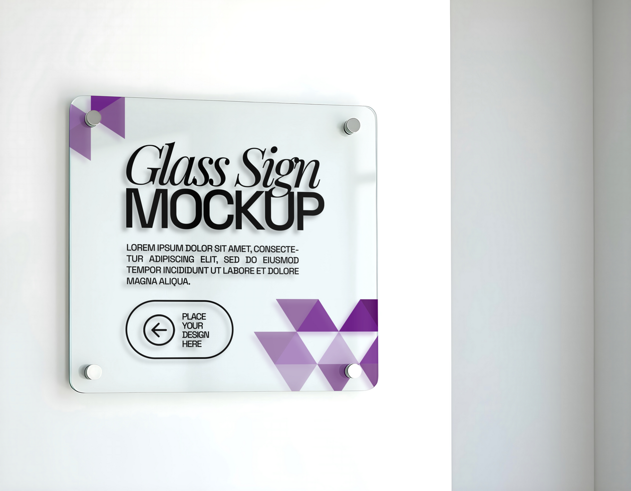 glass sign mockup simple psd