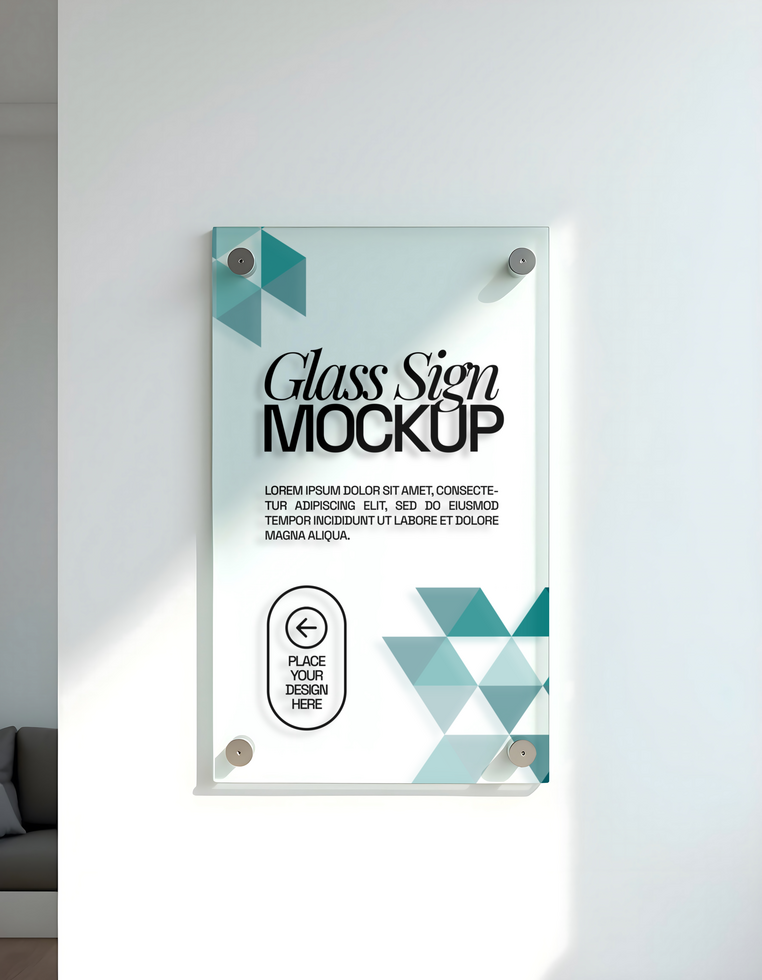 glass sign mockup vertical psd