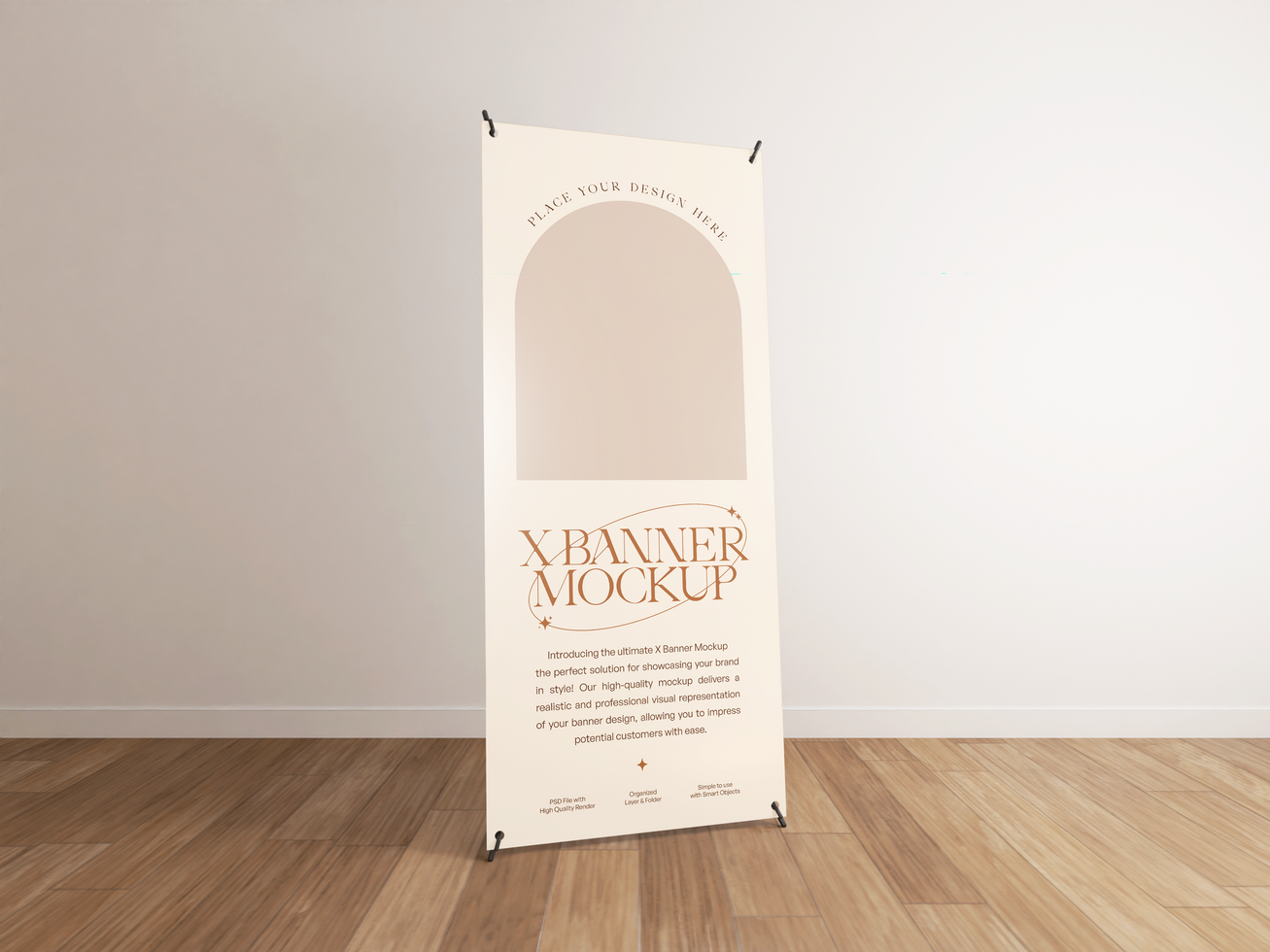 X Banner Mockup 3D Render psd