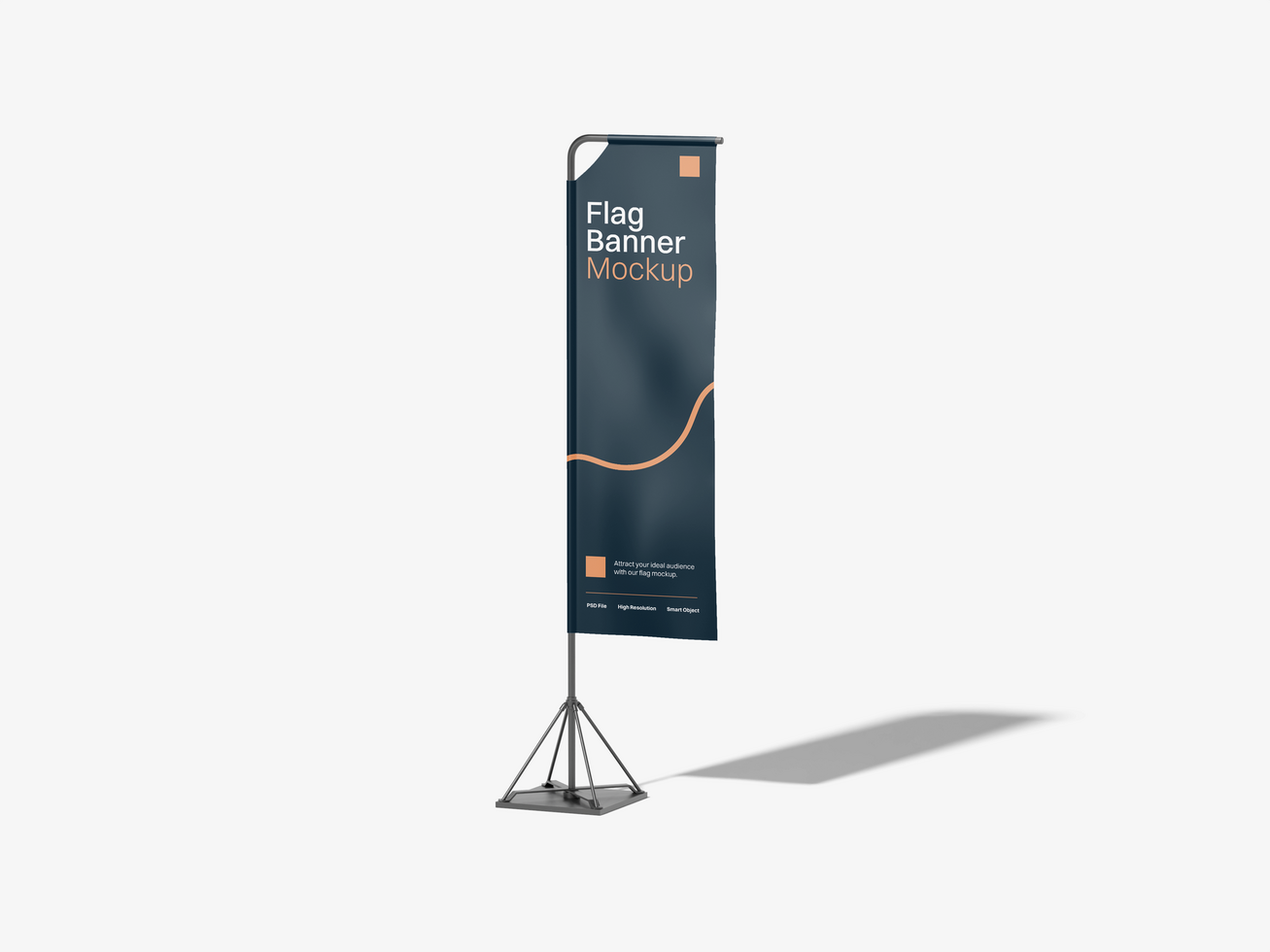Flag Banner Rectangular Mockup psd