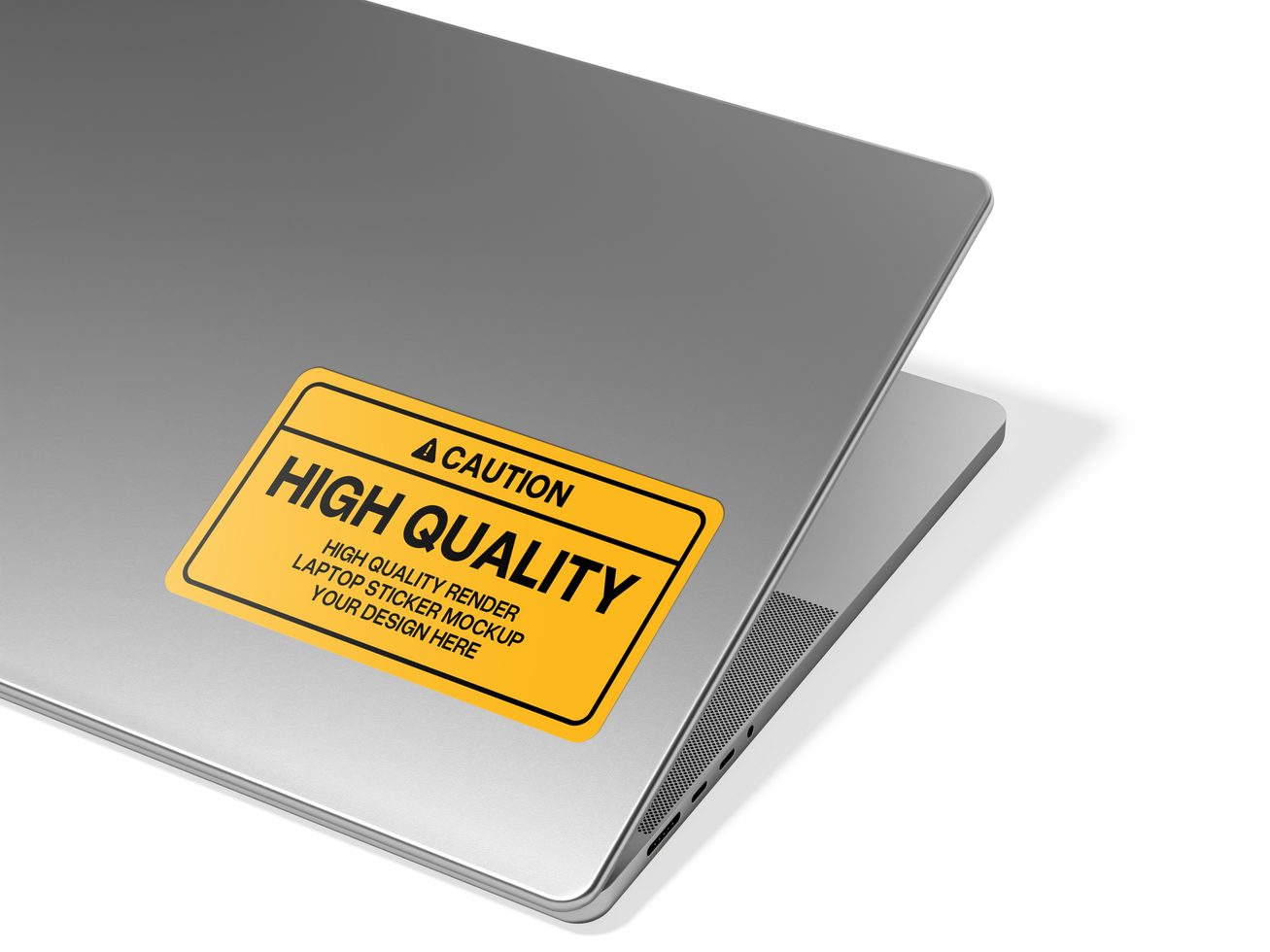 Back View Sticker Laptop Mockup psd