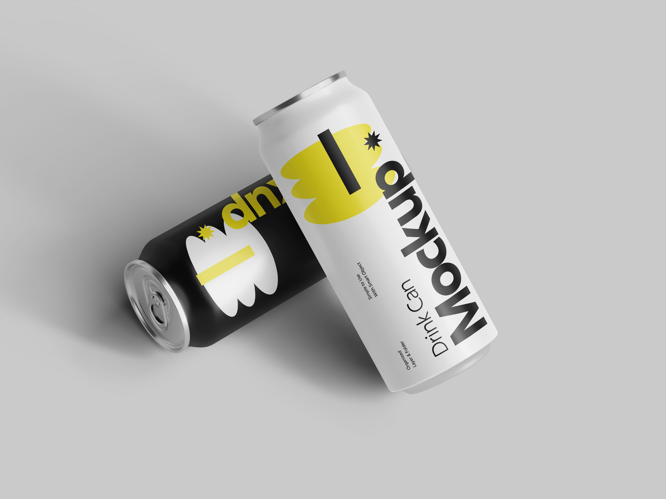 Two Drinks Can Mockup 3D Render psd
