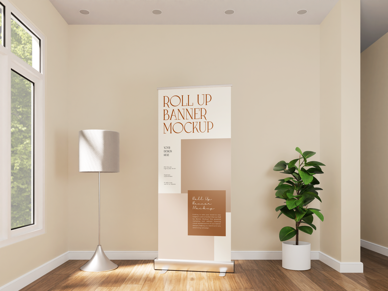 Realistic Roll Up Banner Mockup psd