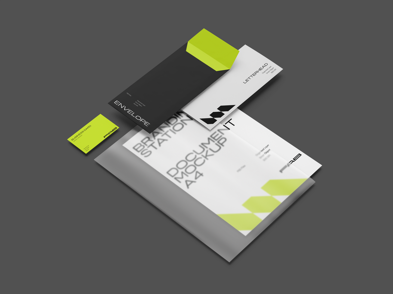 Branding Stationery with Sheet Mockup psd