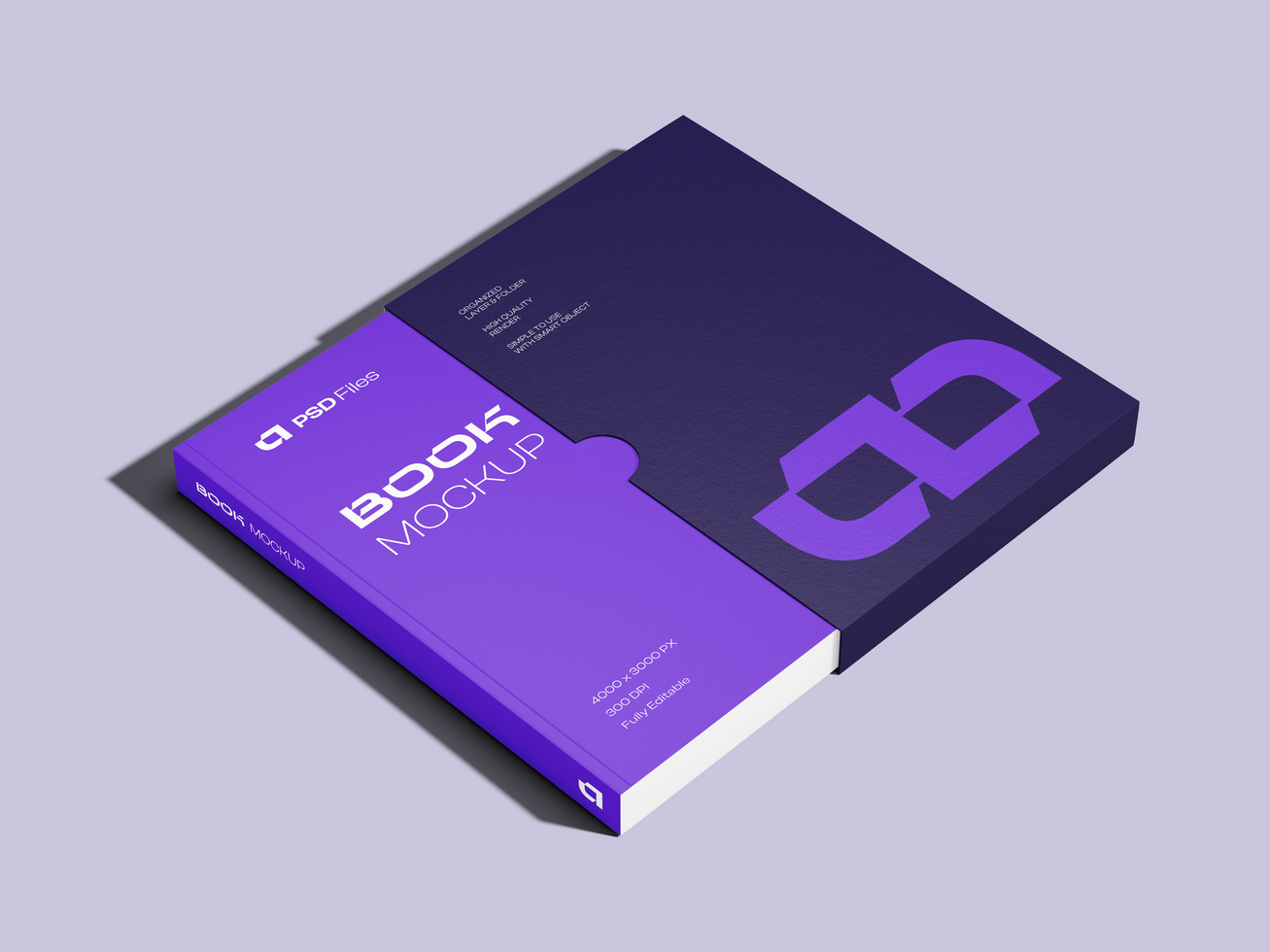 Book with Sleeve Mockup 3D Render psd