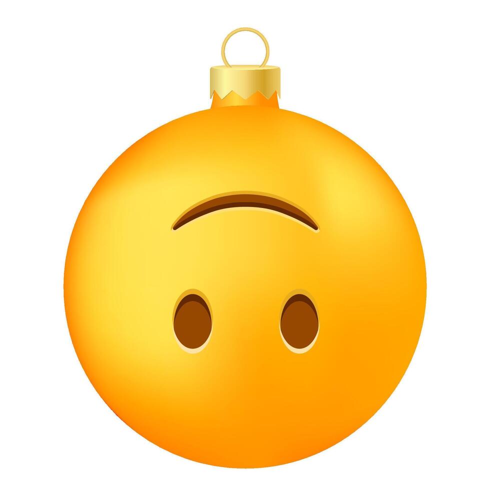Emoji Christmas tree ball or toy with upside down face vector