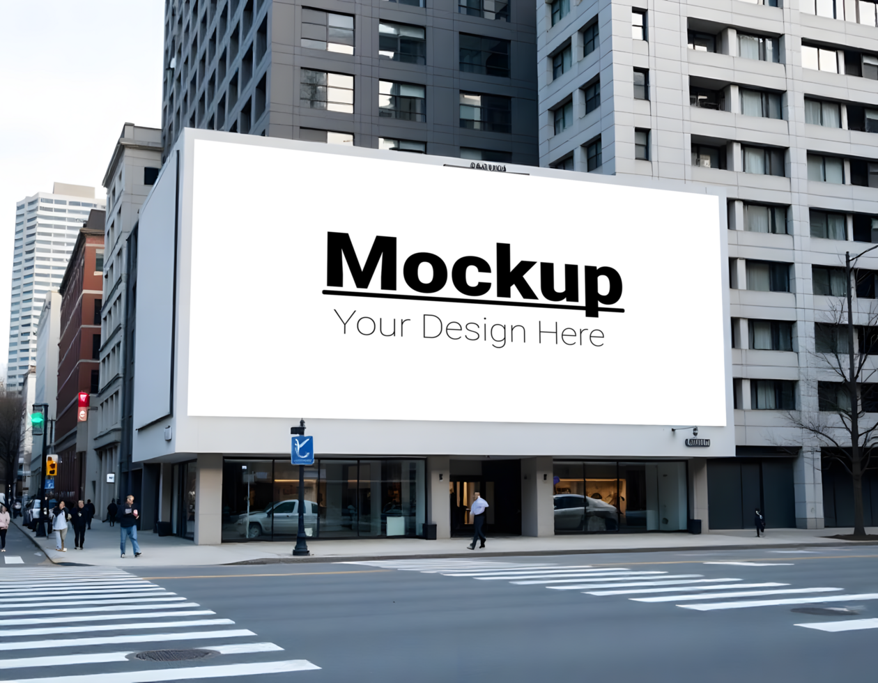 Building Facade Billboard Layout Mockup Along Roadway Ready for Your Branding psd