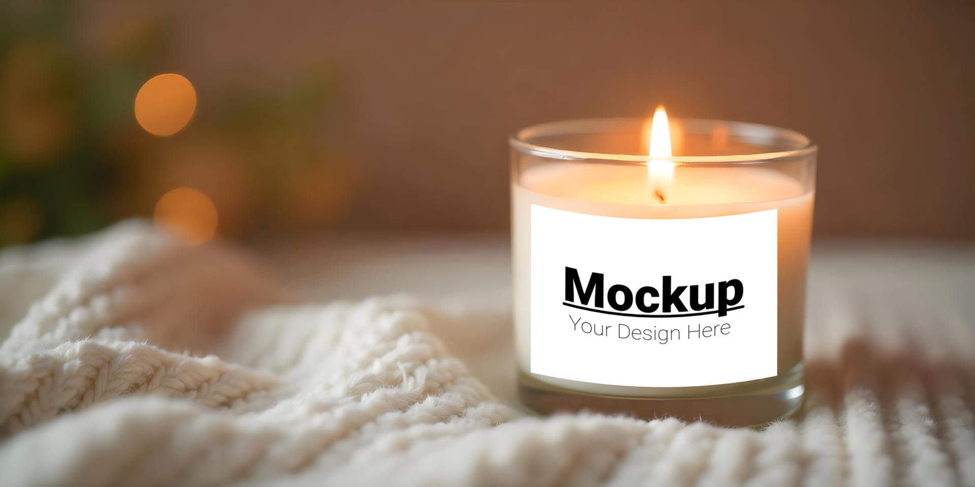Draped Fabric Candle Label Mockup Showcase Your Design psd