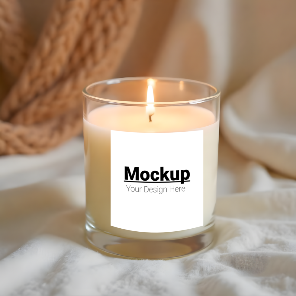 Mockup of Candle Label on Soft Draped Fabric for Custom Design psd