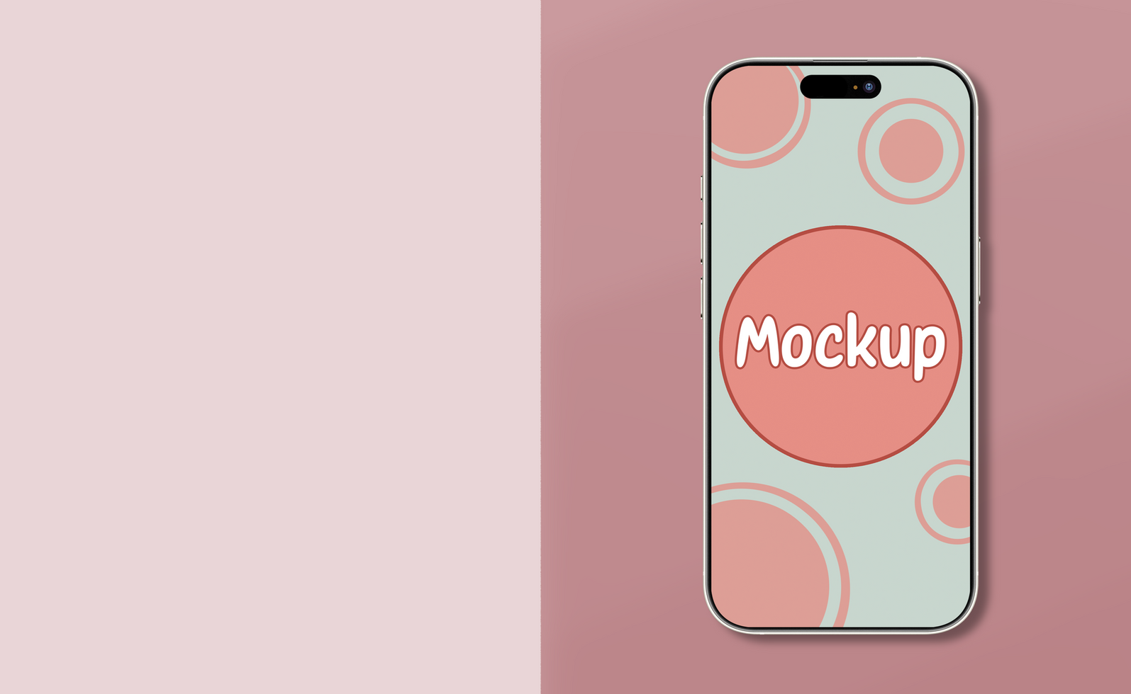 Phone mockup on pink geometric minimal background For your design psd
