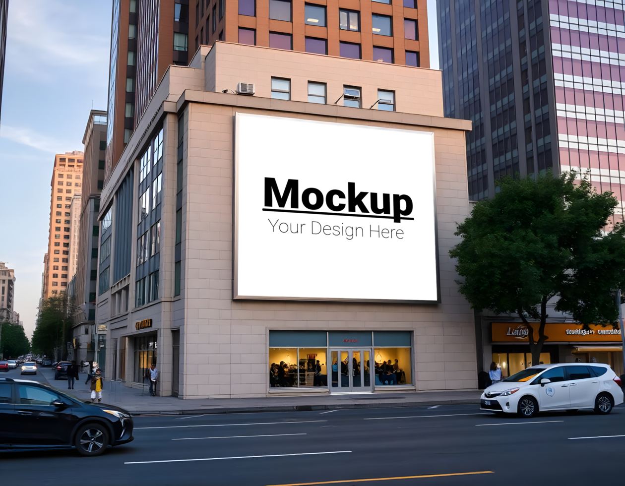 Roadside Billboard Layout on Building Facade Your Design Here psd