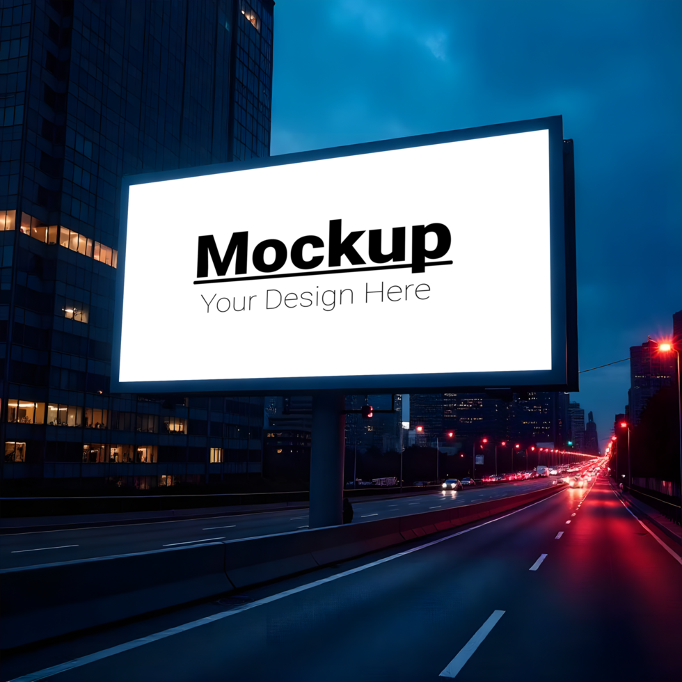 Roadside Billboard Layout on Building Wall Customize with Your Design psd