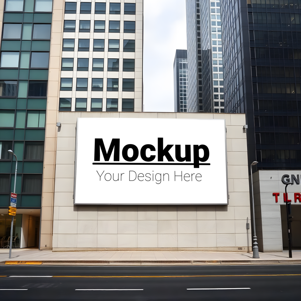 Billboard Layout on Building Wall Along Road Perfect for Custom Branding psd